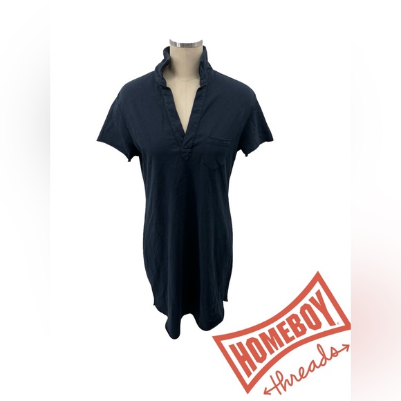 Frank & Eileen Navy Short Sleeve Top